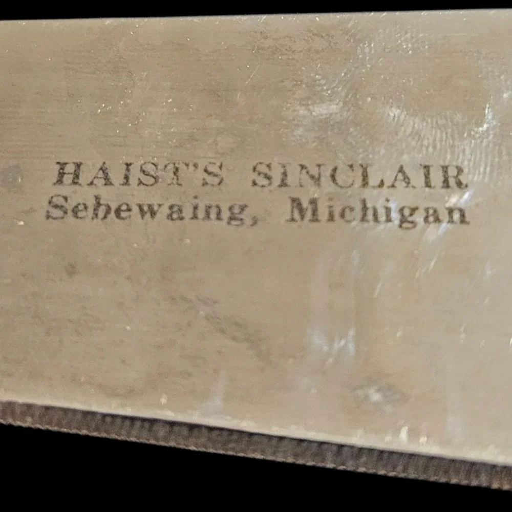 Vintage Haist's Sinclair Sebewaing Michigan Cake Pie Server Yellow Handle